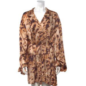 Nanushka Tye-Dye Cheetah Print Dress Wrap NWT S